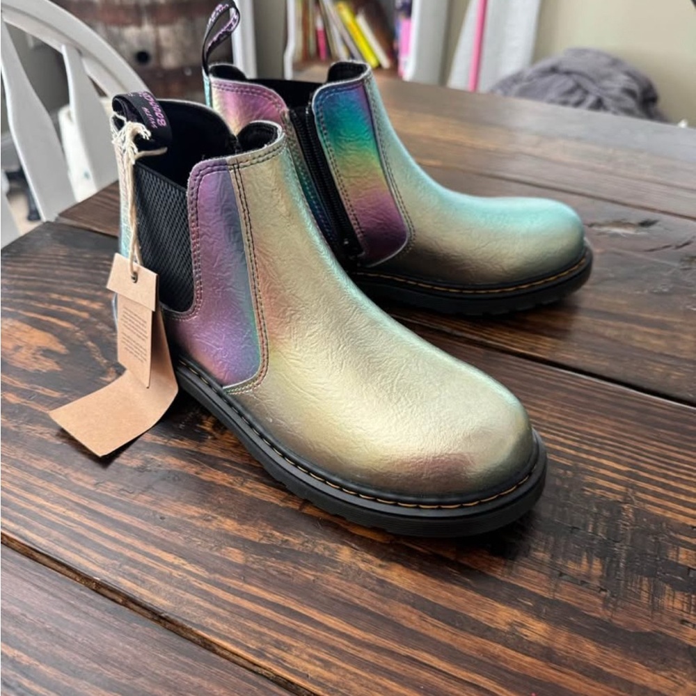 Dr. Martens Gold Ankle Boots with Chunky Sole
